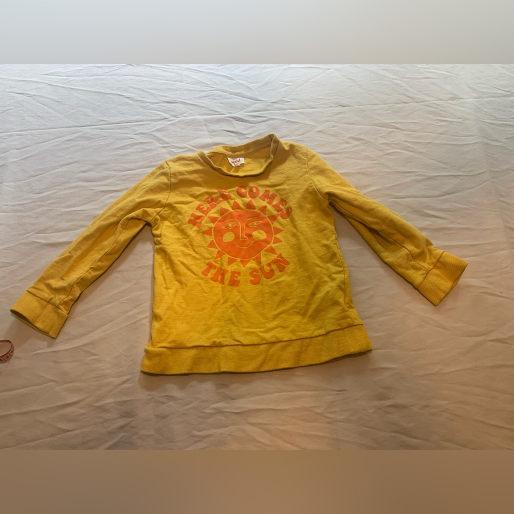 Heritage Yellow Kids Sweatshirt with Sun Graphic